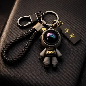 Astronaut Keychain Cute Space Keychain for Car Keys, Kawaii Key Fob Accessory, Stylish Car Interior Hanging Decoration, Bag Charm Keyring Gift Accessory