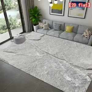 2D flat Grey rock surface, carpet, living room carpet, washable living room carpet, washable chenille carpet for living room