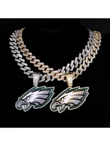Alloy pendant, fashionable and unique Philadelphia Eagles football team necklace, unisex street hip-hop style