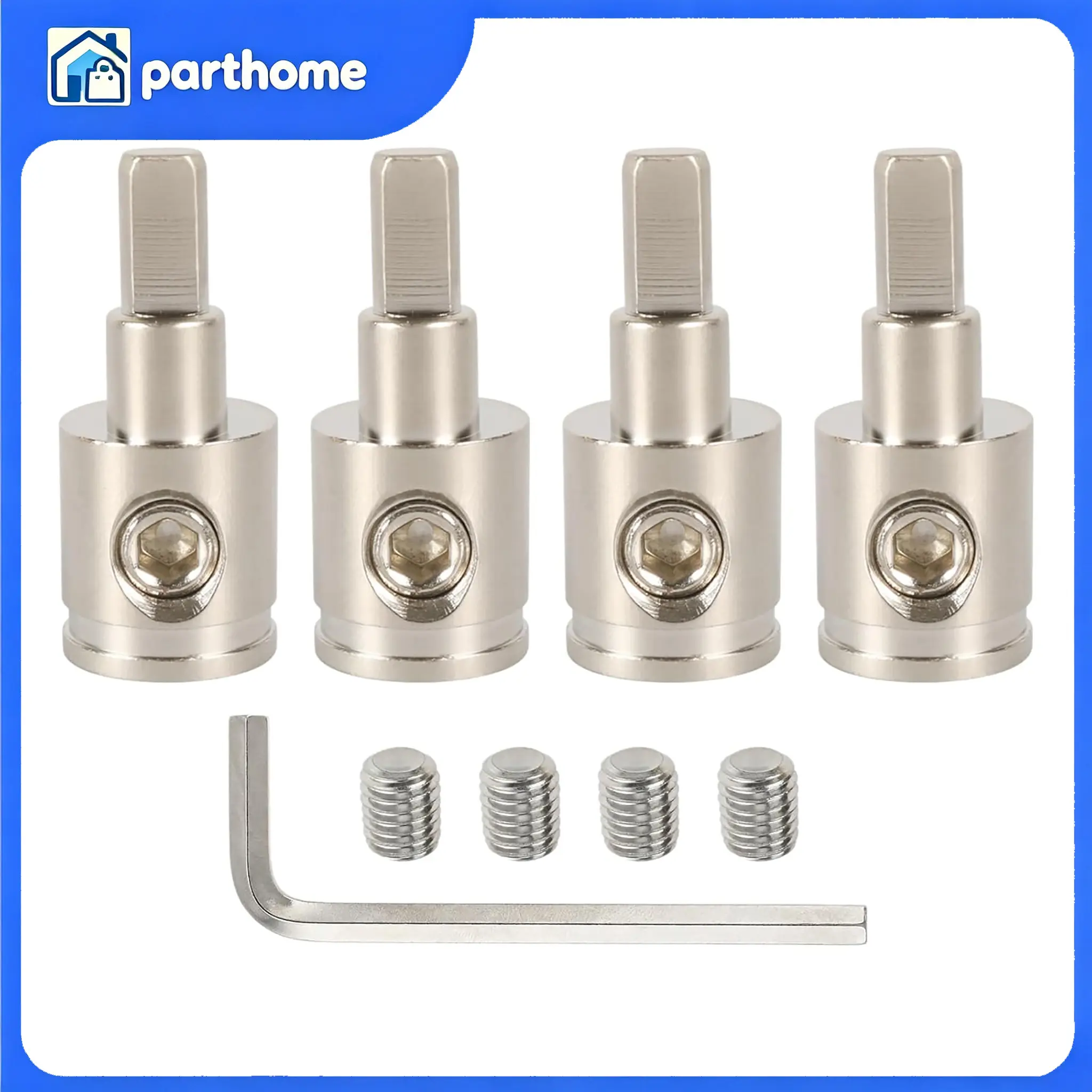 4PCS Car Audio 0 Gauge to 4 Gauge Amplifier Input Reducer Adapters, Easy-Install Power/Ground Cable Connectors, Automotive Audio Accessory, Car Accessories