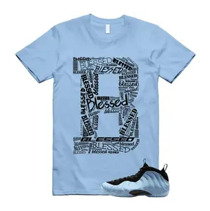 Foamposite Psychic Blue Black T Shirt Match B BLS, Foamposite Psychic Blue Shirt, Gildan 5000 Tee, 100% Cotton, Unique Graphic Tee