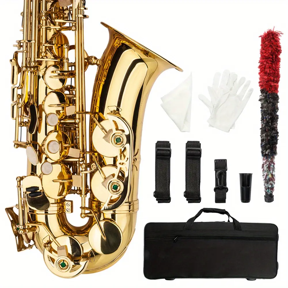 Alto Drop E Paint Golden Saxophone Paint Golden, Brass Body, Vibrant Tone