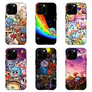 Vibrantly Colored Retro Cartoon "The Amazing World of Gumball" Phone Case — Suitable for iPhone 11–17 Pro Max/Plus and Samsung Galaxy S23–S25 — A Gift for That Special Someone or Any Anime Fan tiktokshopspringglowup