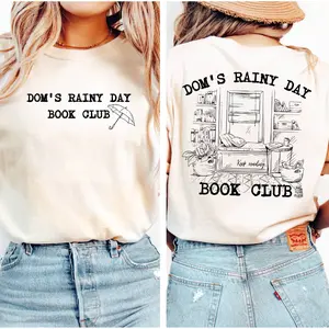 Dom's Rainy Day Book Club T-shirt, Booktok, Book Lover Rainy Day Reading Shirt, Bookish Gift