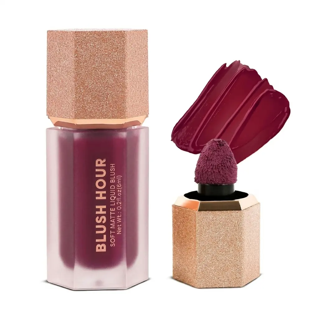 Blush Hour Lightweight and Long Wearing Soft Matte Cream Blush, Buildable, Natural Finish, Radiant Glow (Sangria)