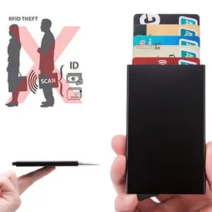 Men's RFID Blocking Slim Wallet Case Carbon Fiber ID Credit Card Holder Organizer RFID Protection Slim Design New Arrival