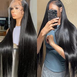 Bling Hair 32inch 13x6 Bone Straight Lace Front Wigs For Human Hair Wigs 180% Density Natural Black Color summerwins