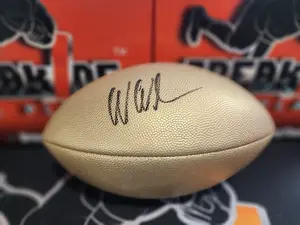 Wes Welker Autographed GOLD Wilson NFL Football PSA COA Patriots Broncos Dolphins