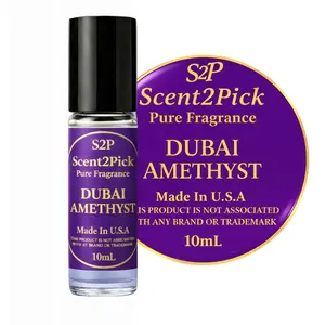 Dubai Amethyst Inspired Roll-On Oil 10ml - Men's Alcohol-Free Long-Lasting Oil-Based Fragrance Body Oil Scented Aroma Patchouli Amber Vanilla