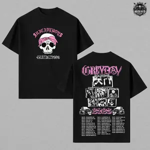 GreyDay 2026 Tour Shirt – Vintage Acid Oversized Graphic T Shirt, G59 Skull Pink Bandana Design, Rap Underground Hip Hop Streetwear, Concert Tour Merch Aesthetic, Heavyweight Cotton Unisex Tee, Gift for Music Fans