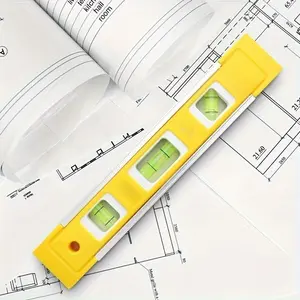 1pc Magnetic Box Level Torpedo Level And Ruler, Tool Hardware, 3 Different Bubbles/45°/90°/180°Measuring Shock Resistant Torpedo Level