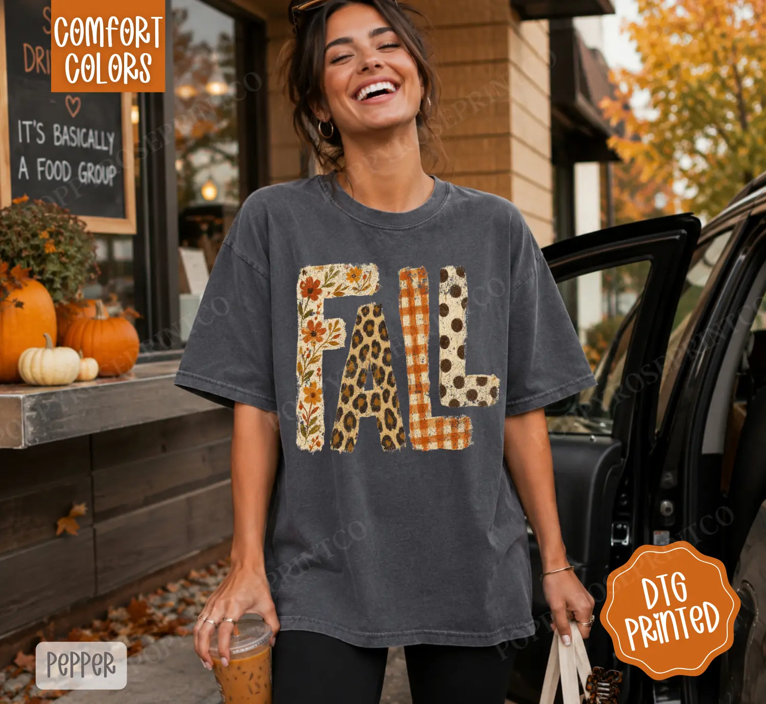 Fall Shirt Comfort Colors, Trendy Fall Women's Tee