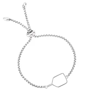 Silver Pickleball Paddle Adjustable Bracelet