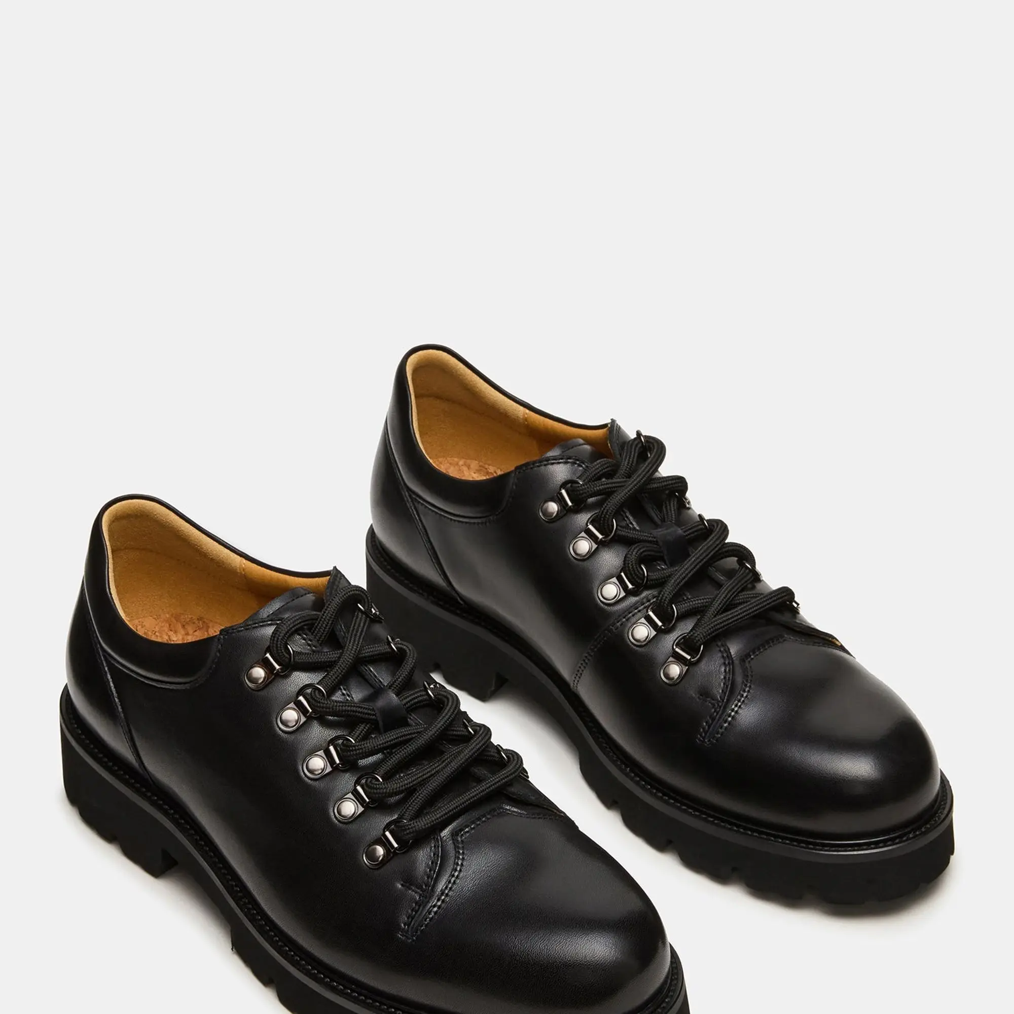 Steve Madden Black Leather Lace-Up Derby Shoes with Brown Contrast Welt Steve Madden Fenta Leather Lightweight Sneakers – BigShoes main image 3