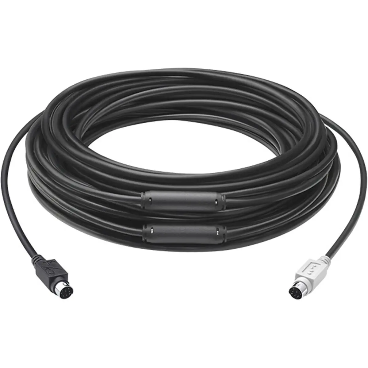 Logitech Plenum-Rated Mini-Din Cable - 15m Black Computer Accessory with Mini-Din Plug, for Group Conference Camera Use