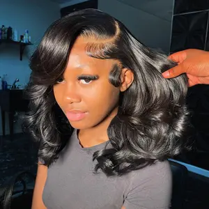 OQ HAIR M-Cap 9x6 Layered Cut Bleached Mini Knots Body Wave Wear Go Glueless Wig Human Hair With Curtain Bangs