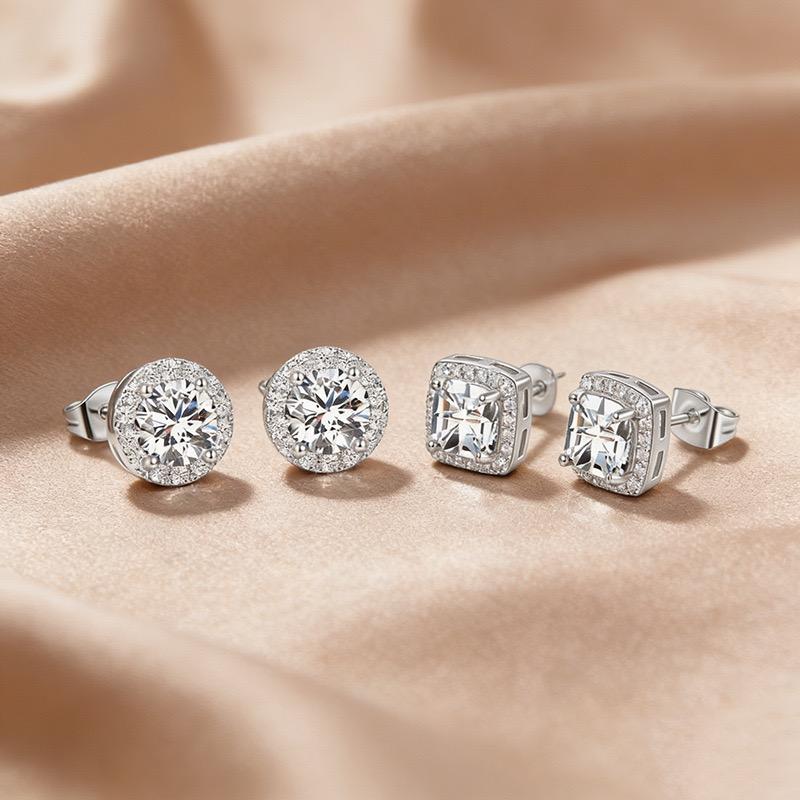 Luxury Sparkly Stud Earrings for Women | Cubic Zirconia Halo Earrings | Perfect Gift | TikTok Must-Have Hypoallergenic Earrings