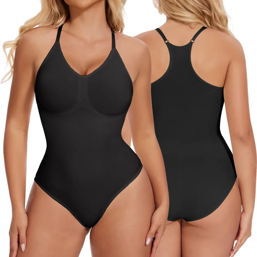 Women's Compression Tummy Control Racerback Bodysuit - Casual Lightweight Foldable Compression Body Shapewear Tank Top for Going Out, 3XL Womenswear Underwear