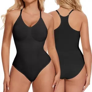 Women's Compression Tummy Control Racerback Bodysuit - Casual Lightweight Foldable Compression Body Shapewear Tank Top for Going Out, 3XL Womenswear Underwear