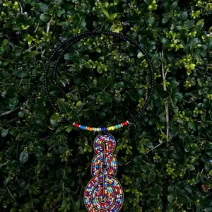 Kenyan Maasai Beaded Necklace Adjustable Handmade with Colorful Beads and Unique Design
