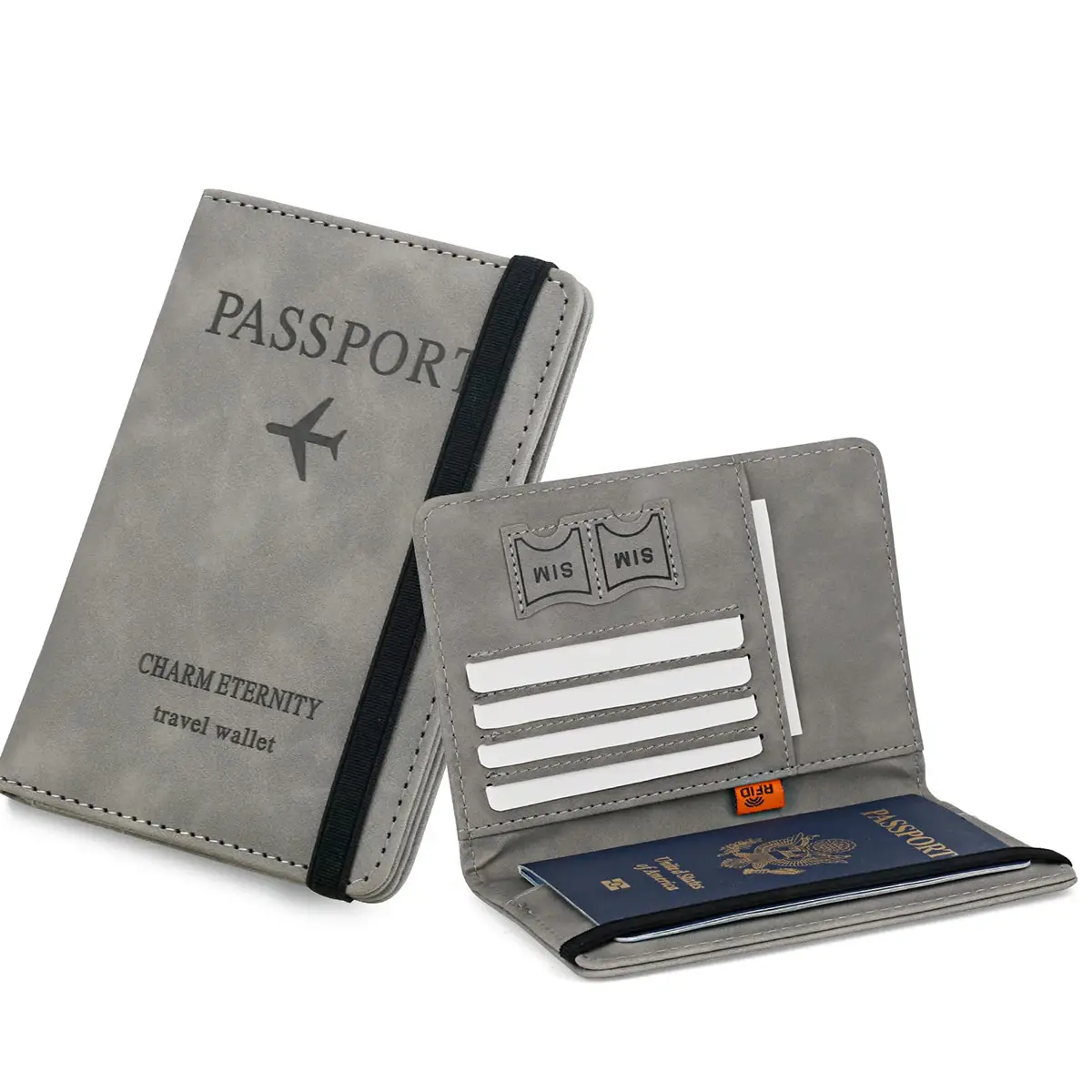 1 piece PU leather passport card holder, RFID blocking passport wallet for men and women, multifunctional travel document holder, travel card holder w