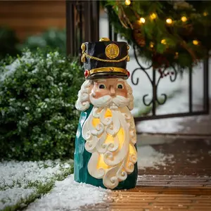 Nutcracker LED Resin Garden Statue, 16"H