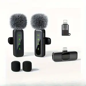 This brand-new wireless clip microphone is specifically designed for recording and is compatible with iPhone, iPad, MacBook, Type-C Android devices and Type-C laptops. It is highly suitable for live streaming and short video shooting, and supports 1-on-1