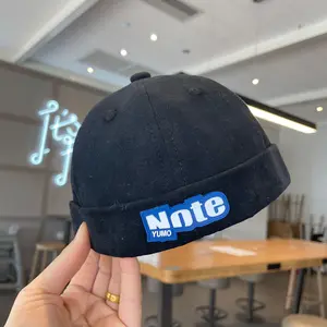 Fashion Vintage Baby Brimless Hat Solid Color Cotton Kids Toddler Docker Cap Streetwear Hip Hop Adjustable Boy Girl Landlord Hat