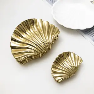 Strong Hold Gold Shell Hair Claw Clips, Non-Slip Metal Seashell Hair Clips, Durable Hair Accessories for Thick Hair