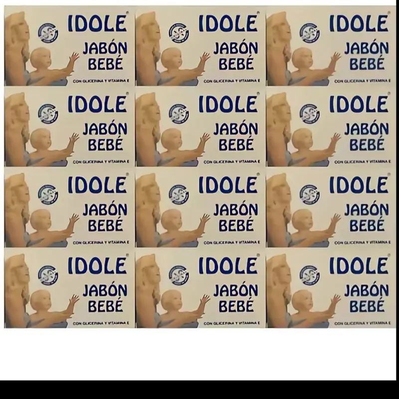 Idole Jabon Baby Soap Cream Pack of 12, 2.65 oz Body Care Moisturizer with Glycerine & Vitamin E for Hydrating, Soothing Skin
