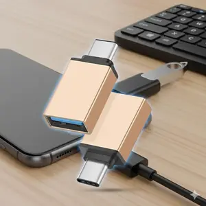 USB-C to USB-A OTG Adapter, Aluminum USB 3.1 Type-C Male to USB-A Female Converter for Phone Tablet, Connect Flash Drive Keyboard Mouse Plug & Play, Keychain Portable Design Multi-Function Data Transfer & Charging Adapter