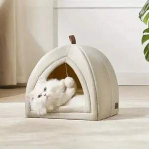 Foldable Cat Tent House – 2-in-1 Cozy Indoor Bed with Removable Cushion, Washable Hideaway for Kittens & Small Pets