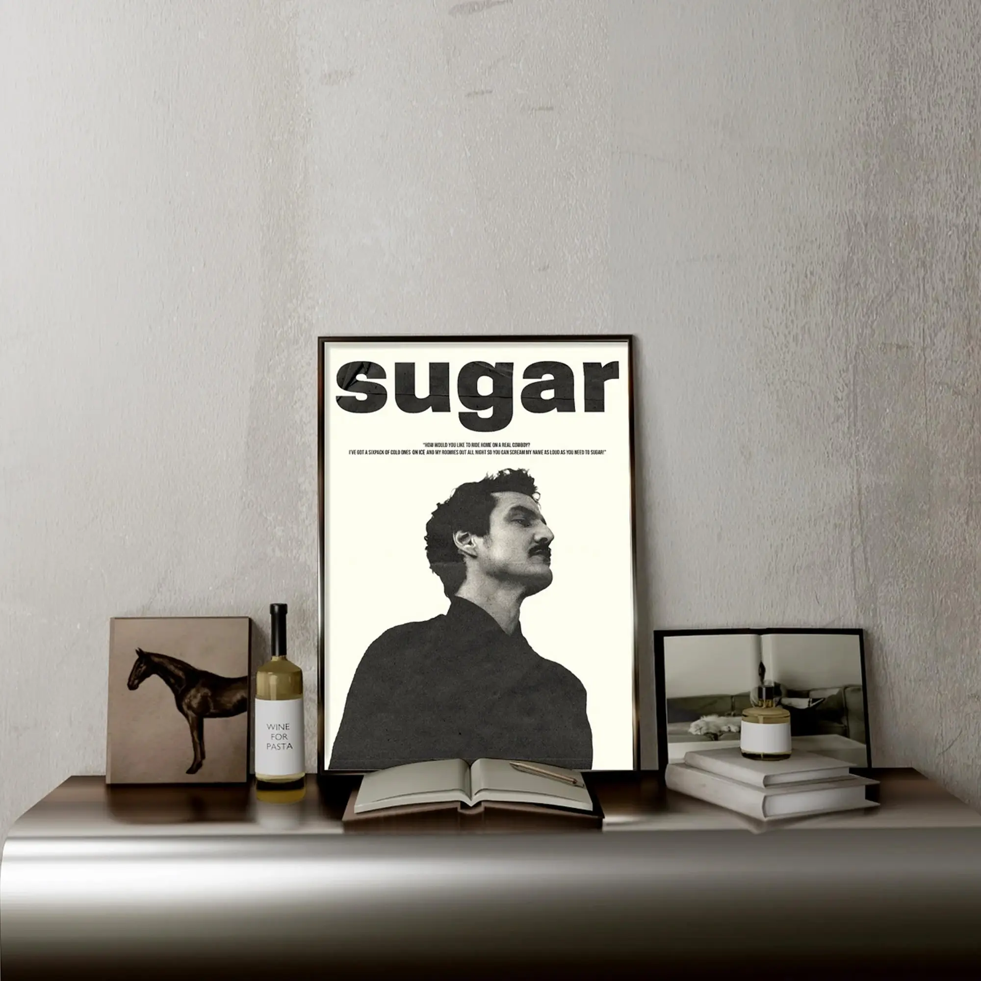 Pedro Pascal Sugar Art Print, Typography Wall Art, Aesthetic Minimal Print, Wall Print Collection Art, Famous Actor Home Decor