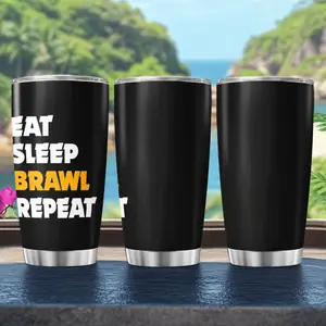 Tumbler Bull Brawl Stars Guide Eat Sleep Brawl Repeat Ver 3 Office Insulated Steel Coffee Tea Stainless Travel