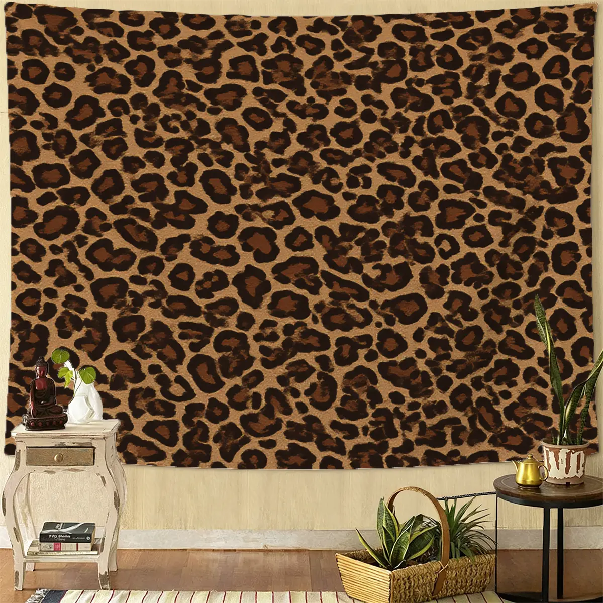 Bridal Leopard Print Tapestry Cheetah Decor Wall Hanging Geometric Wall Tapestry African Safari Animal Tapestries ,Leopard Print Tapestry Wall Hanging, Brown Cheetah Animal Print Polyester Wall Decor for Bedroom, Dorm, Living Room, Western Room Aesthetic