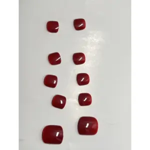 Wm-24pcs Solid Color Toe Nail Stickers, Beauty Manicure Finished Toe Nails, Complete Toe Nail Tips Set, Easy Application