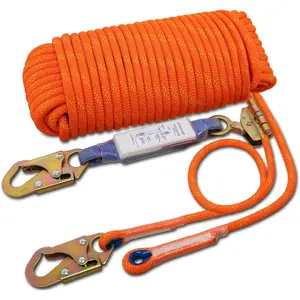 Fall Protection Safety Rope 150ft Vertical Roofing Grab Snap Hook Shock Fall Protection Line Kit Restraint System Roofing Safety Equipment(150ft)