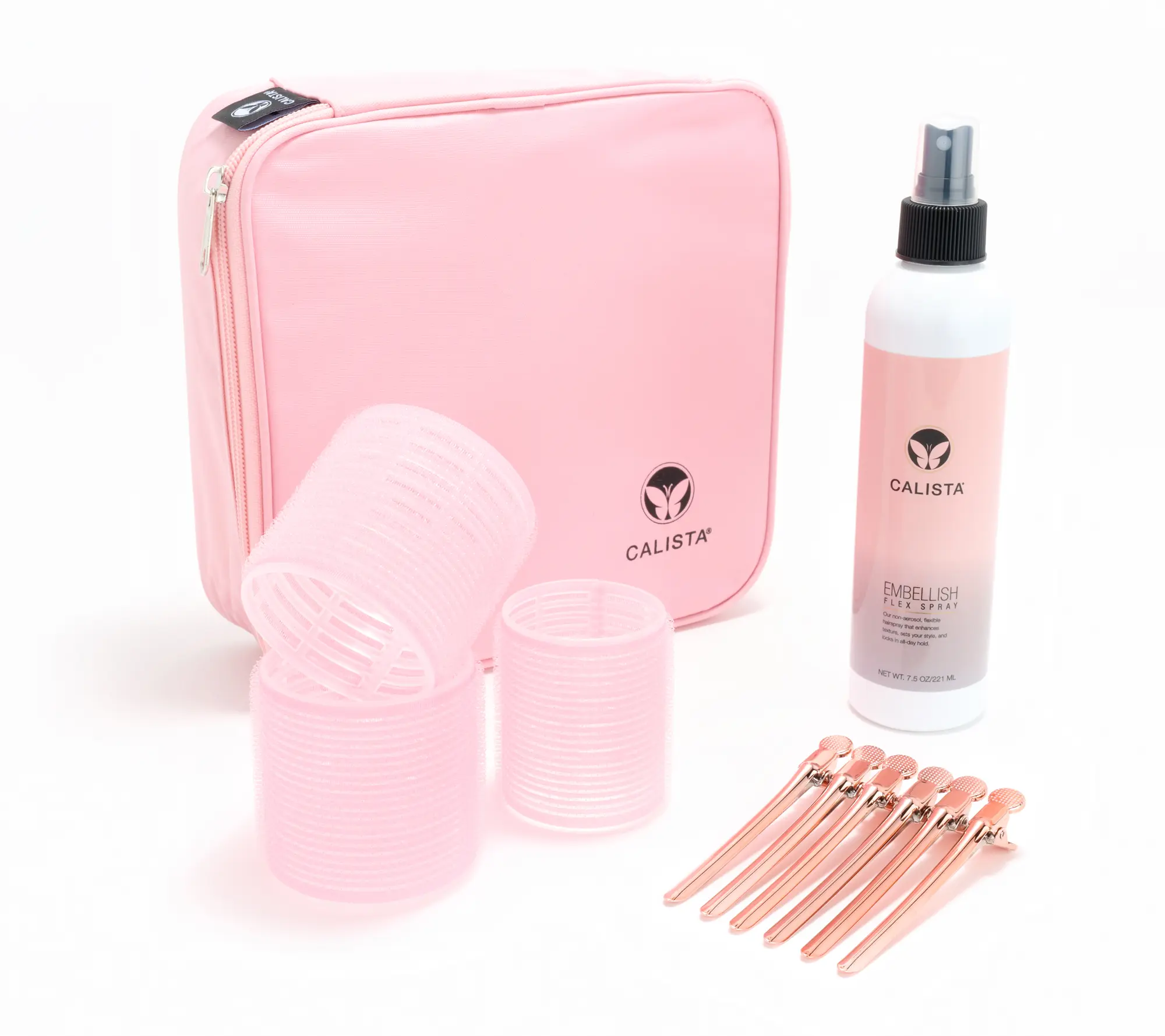 Calista Volumizing Self Grip Rollers + Flex Spray Setting Haircare Calista Volumizing Self Grip Rollers + Flex Spray Setting Haircare