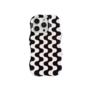 Vintage Color Wave Pattern Apple iPhone 17 Case, Vertical Wave Design, Anti-Drop Protection, New 16/15/14/13 Pro Cover