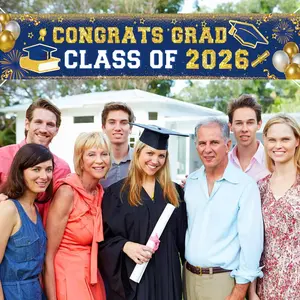 2D Flat Banner, Blue, 2026 Graduation Decoration, Outdoor Indoor Party Decor, Lawn Sign, Home Decor, Festival Supplies, Photo Backdrops