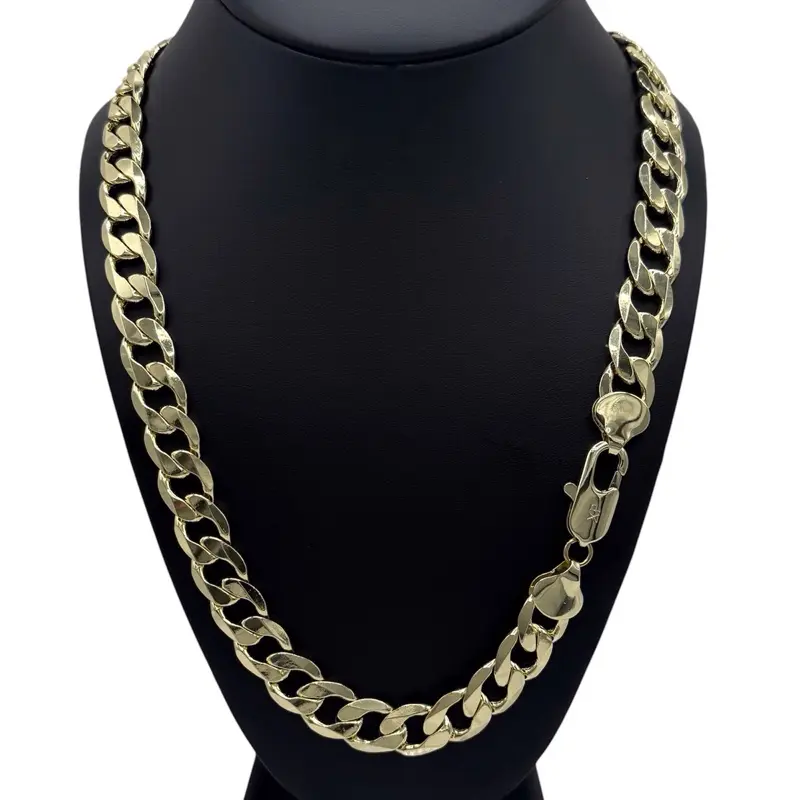 #323 14K Laminated High Quality Cuban Chain, 28In long, 12mm wide