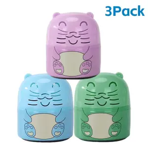 3PCS Toilet Tank Cleaner Bottles, Cute Hamster-Shaped Toilet Bowl Cleaner, Long-Lasting Bathroom Deodorizer with Ocean, Jasmine & Peach Scents