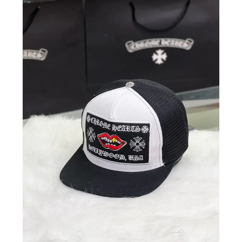 Vintage Trucker Hat Black Mesh Snapback Cap Embroidered Streetwear Unisex