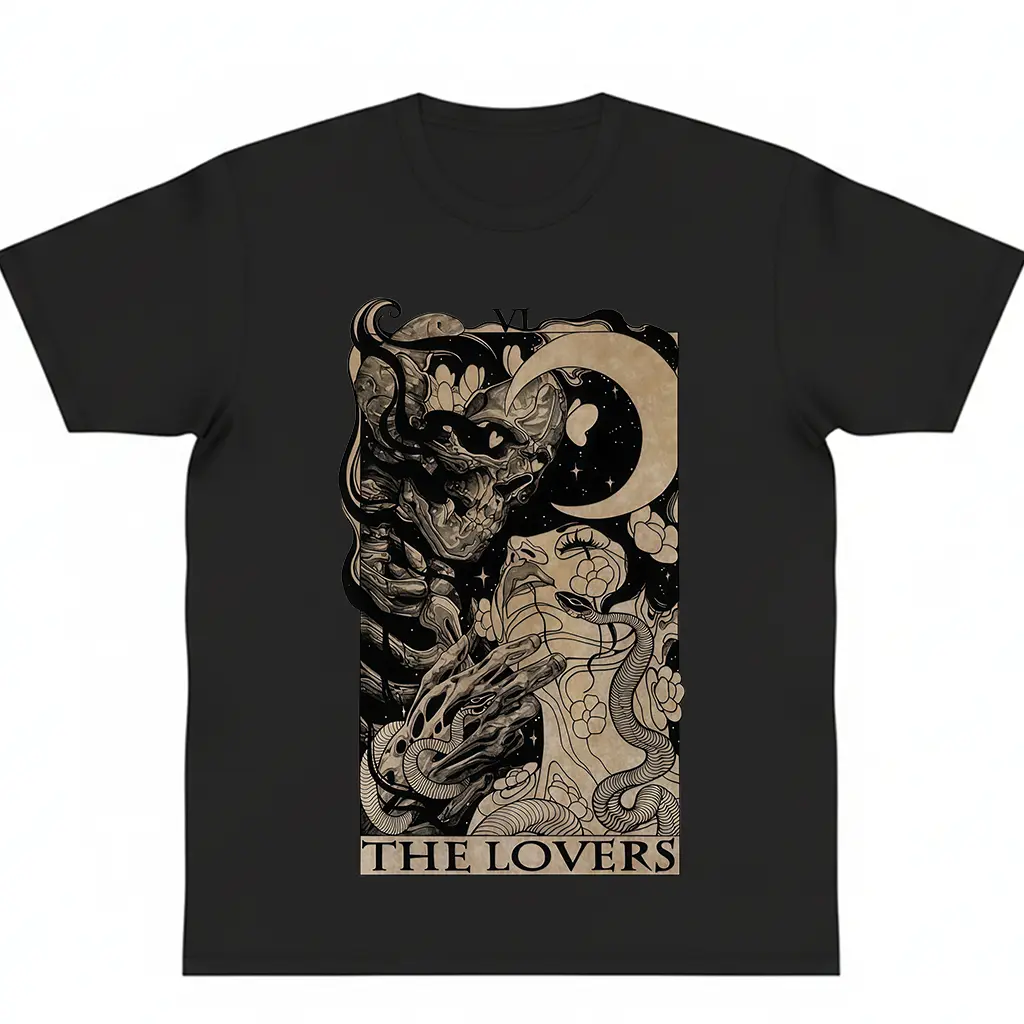 Tarot Shirt 'The Devil' Cards Tee Tarot lover for Women's graphic tees SpringStatements y2k cotton fashion Streetwear Casual Top Trending Classic Gift