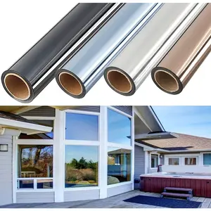 One Way Mirror Window Privacy Film Daytime Anti UV Sun Blocking Heat Control Reflective Window Tint for Home Office Living Room