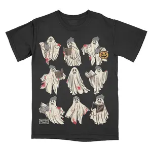 Stacked Ghost Reader Grid Graphic Comfort Colors Unisex T-shirt, Gothic, Alternative Fashion, Booktok, Smut, Dark Romance, Book lovers, Booklish