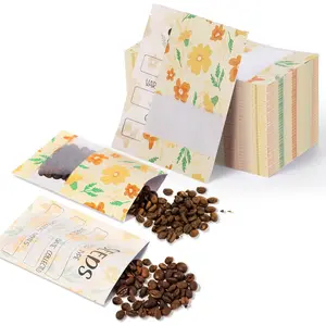 120 Pcs Orange Floral Seed Envelopes 3.54 x 5.5 Inch Resealable Seed Storage Organizer with Clear Window Seed Saver Bags for Vegetable Flower Seeds Saving