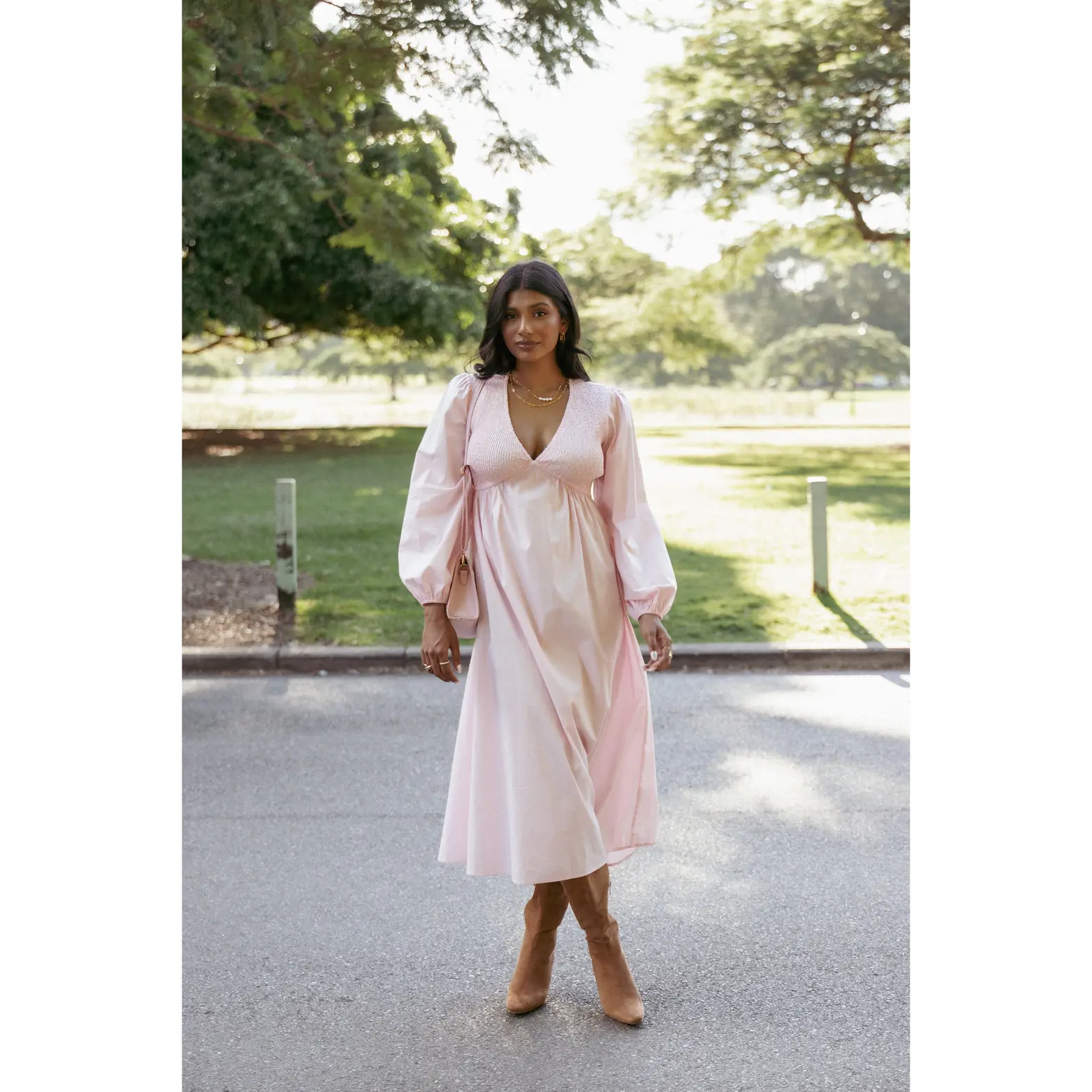 Ilyana Long Sleeve Maxi Dress - Pink - TikTok Shop Ilyana Long Sleeve Maxi Dress - Pink - TikTok Shop