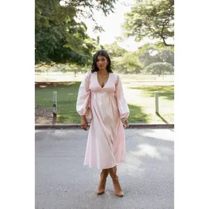Ilyana Long Sleeve Maxi Dress - Pink