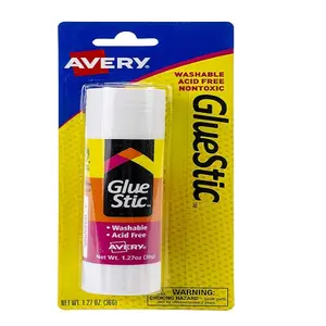 Avery Glue Stic - Washable Non-Toxic Glue Sticks 1 Stick 1.27 oz for Classroom, Crafting, and Office Use White (00191)